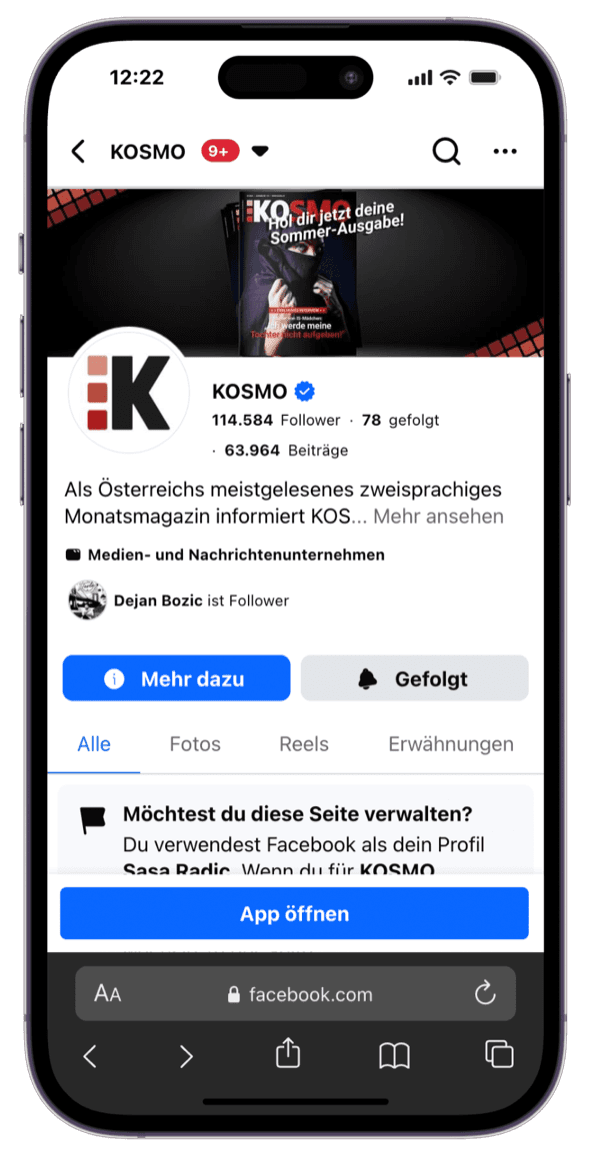 KOSMO auf Facebook